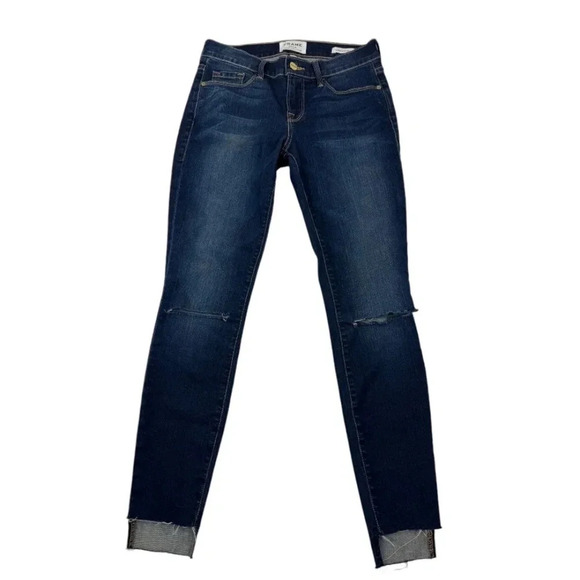 Frame Le Skinny de Jeanne 25 Columbia Road Slits LSJRS032 Stretch Skinny Jean - Picture 1 of 11